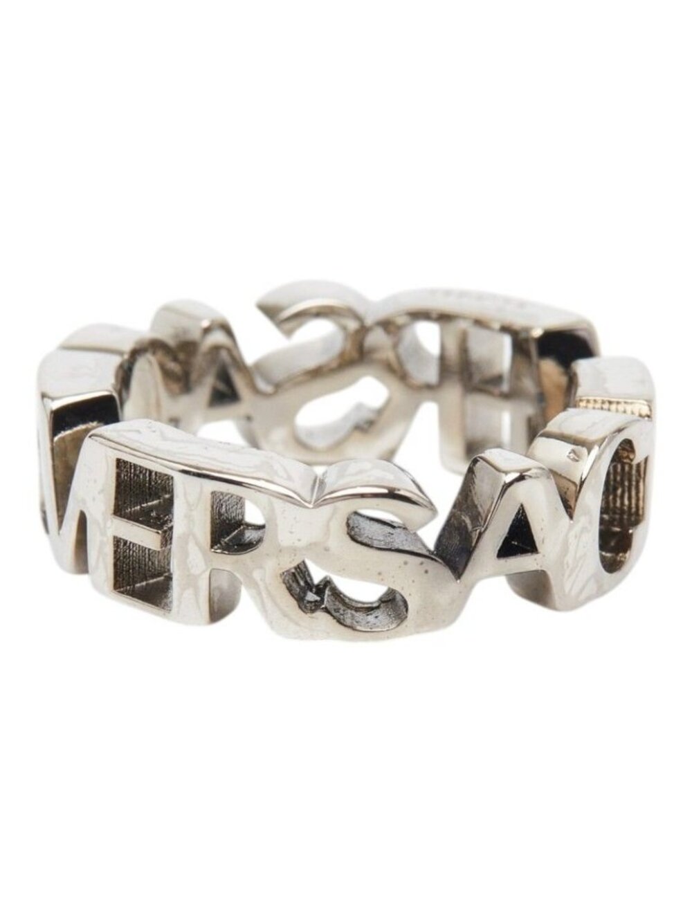 Versace Logo Silver Metal Ring